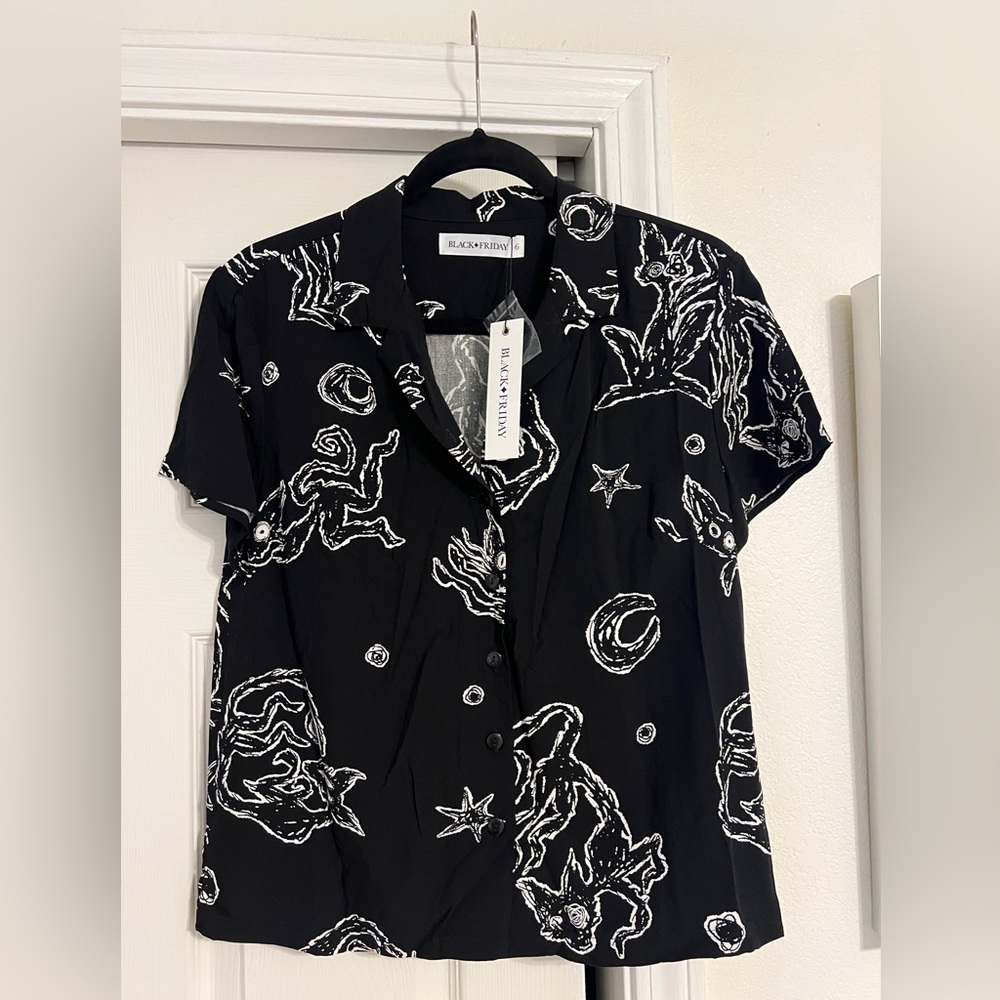 NWT Dangerfield x BLACK FRIDAY Shadows Blouse